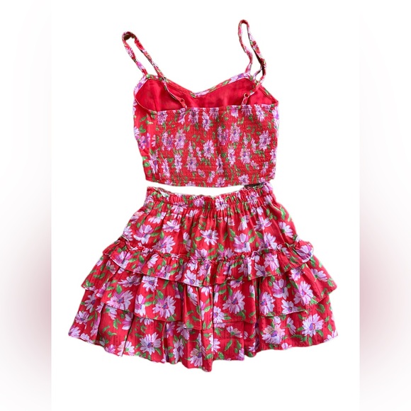 LoveshackFancy Corbett tiered mini skirt set - Picture 2 of 5